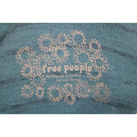 Free People Boho Y2K Teal Striped Tunic Dress Women's Size Medium - Picture 10 of 11